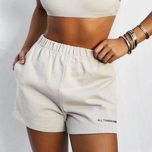 All Things Golden (ATG) Track Sweat Shorts - Stone